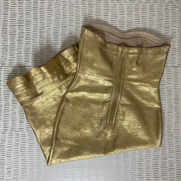 NWT Rosedress Strapless Flute Style Gold Dress - Picture 9 of 10